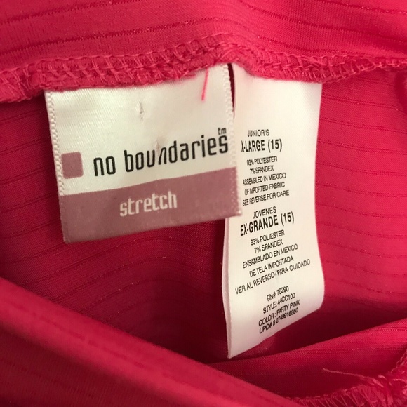 No Boundaries Women's Knot Top Party Pink Junior's X-Large (15) Stretch NWT - Picture 3 of 12